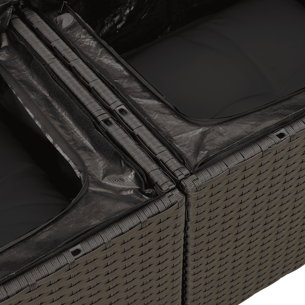 vidaXL 3-dielna záhradná sedacia súprava s podložkami polyratan čierna