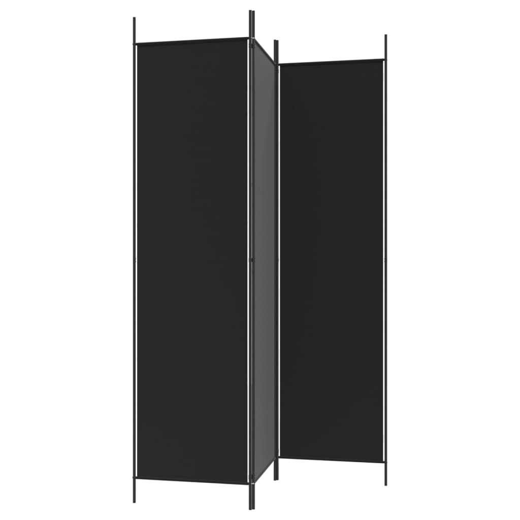 vidaXL 3-panelový paraván čierny 150x200 cm látkový