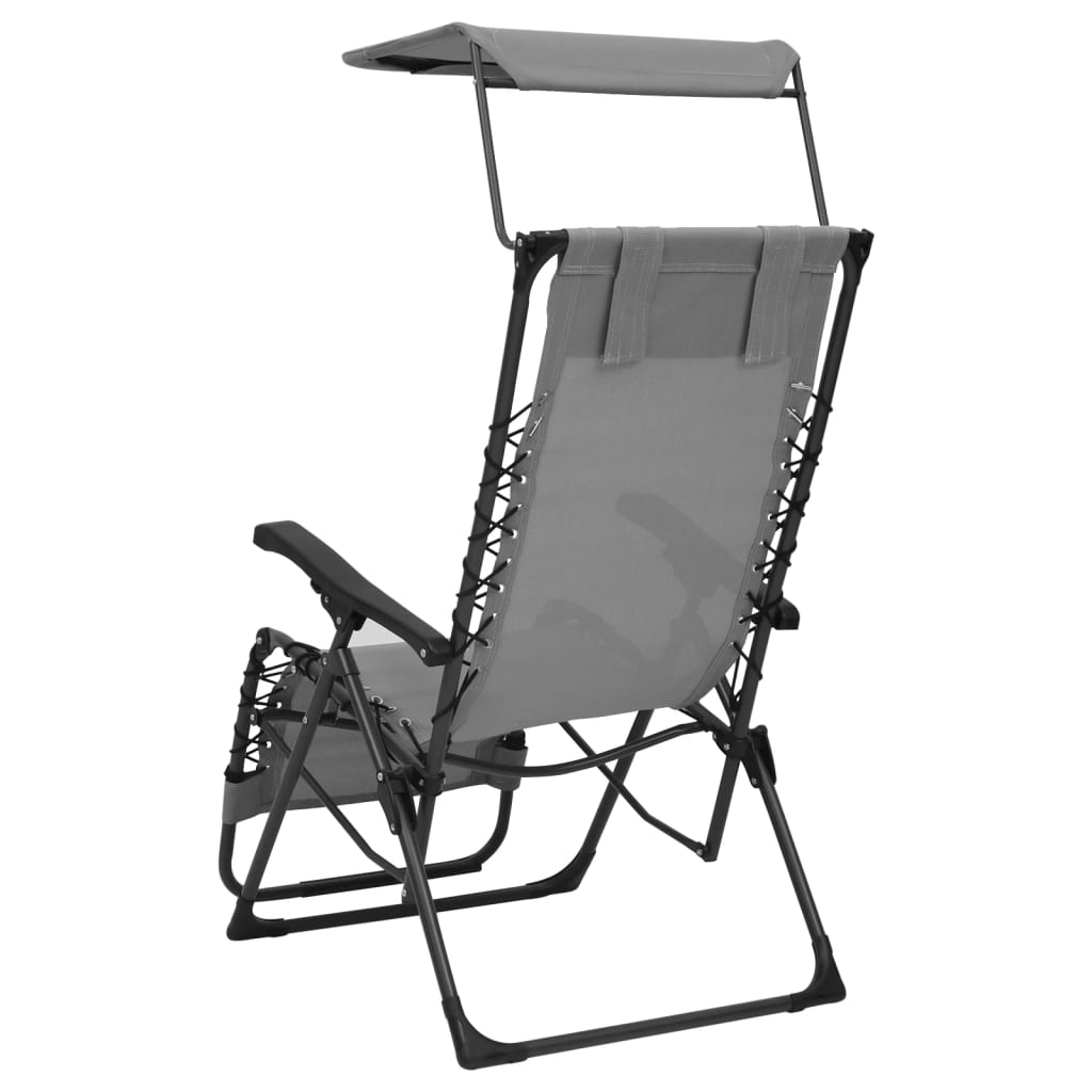 vidaXL Skladacie terasové stoličky 2 ks textilénové sivé