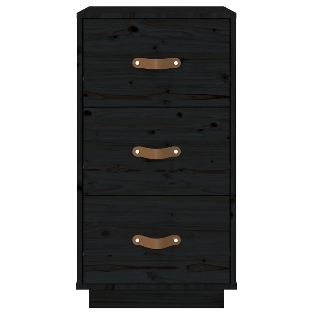 vidaXL Nočný stolík čierny 40x40x75 cm masívne borovicové drevo