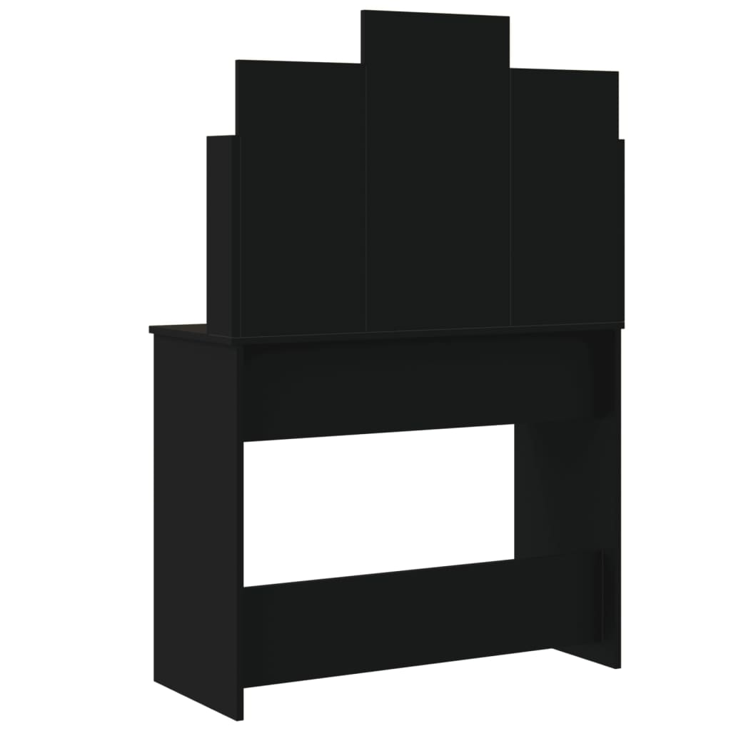 vidaXL Toaletný stolík s LED svetlami čierny 96x40x142 cm