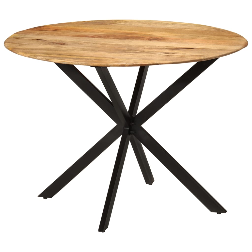 vidaXL Jedálenský stôl Ø110x78 masívne mangovníkové drevo a oceľ