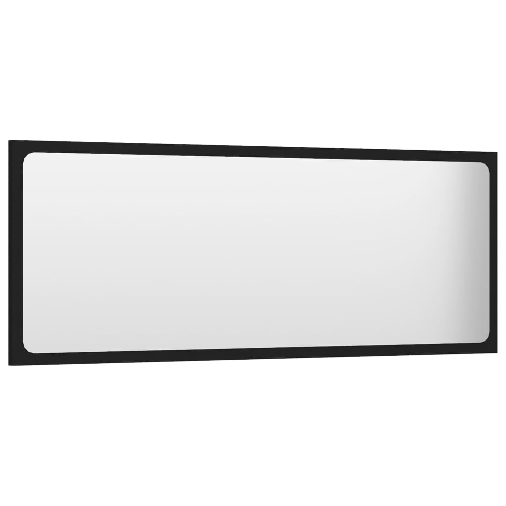 vidaXL Kúpeľňové zrkadlo, čierne 100x1,5x37 cm, kompozitné drevo