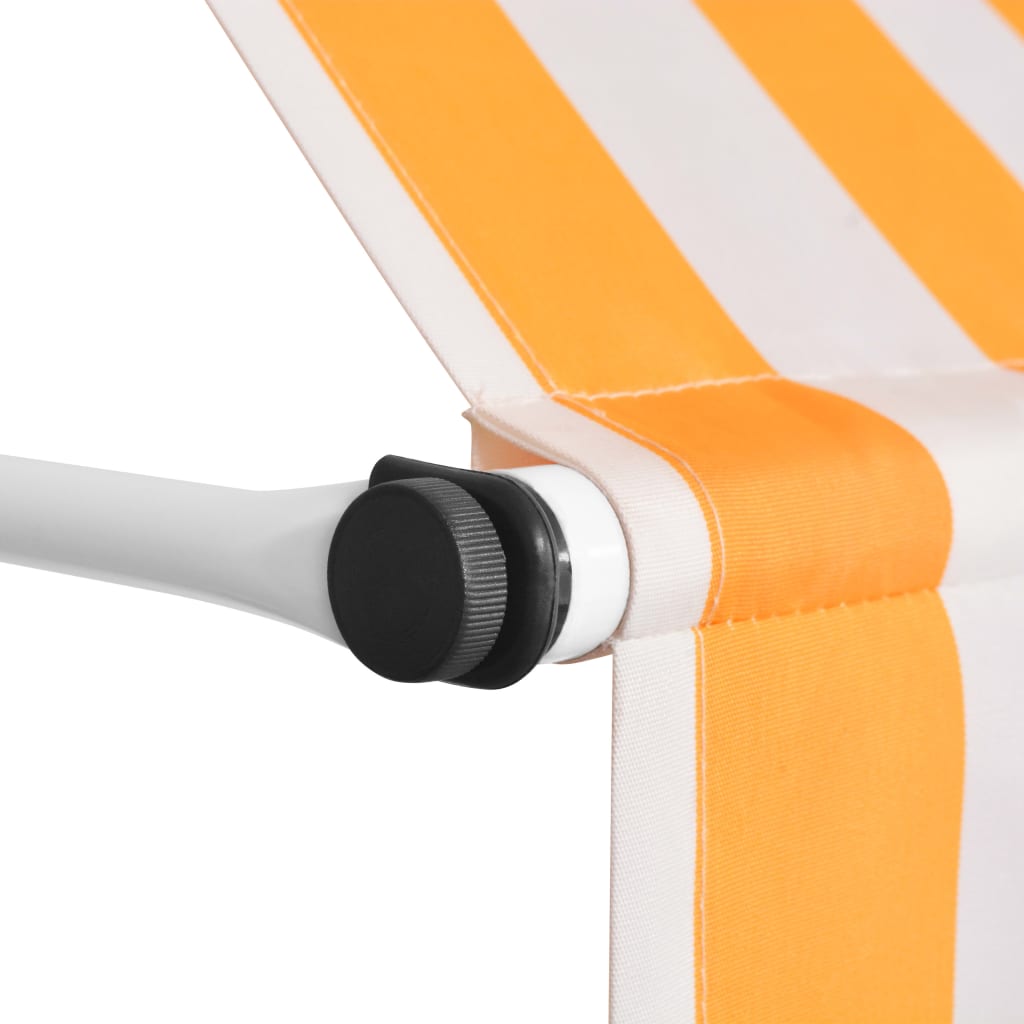 vidaXL Ručne zaťahovacia markíza 200 cm, oranžovo biele pásiky