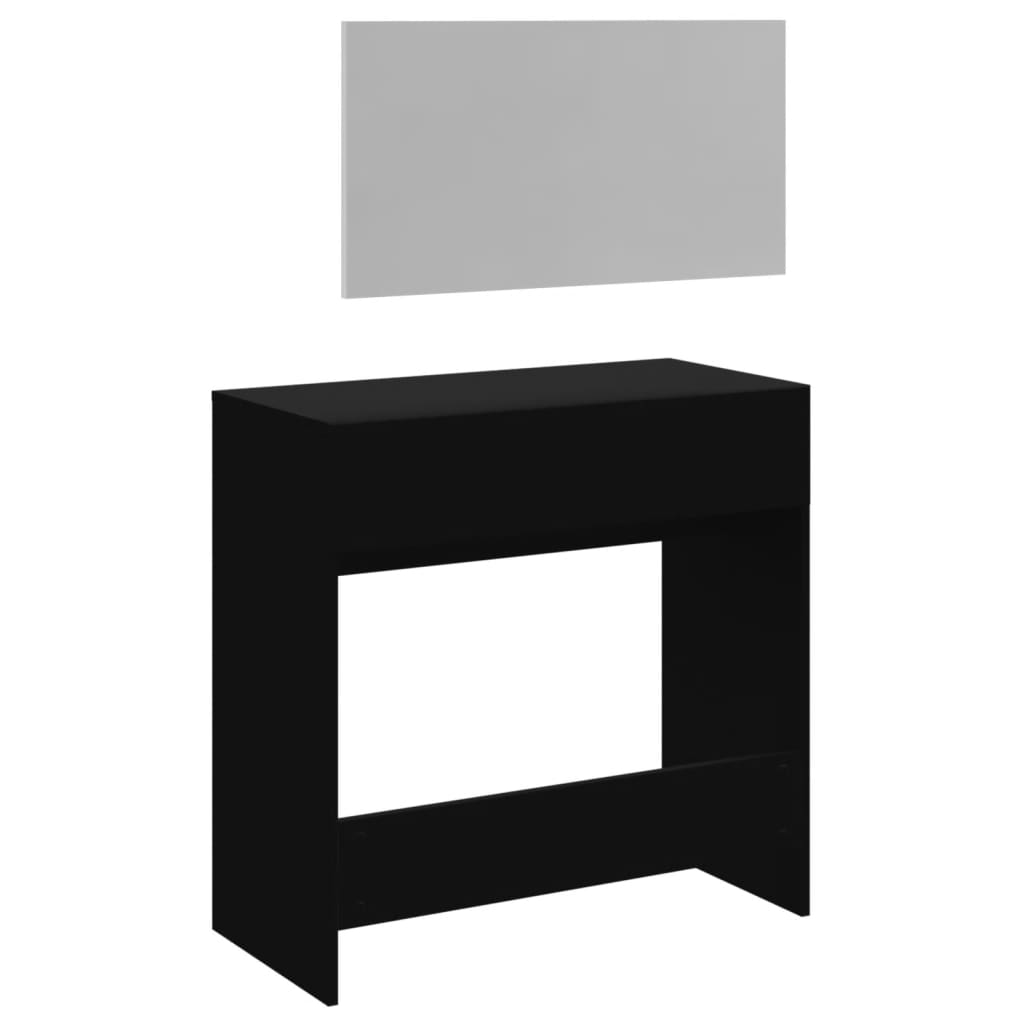 vidaXL Toaletný stolík so zrkadlom čierny 80x39x80 cm