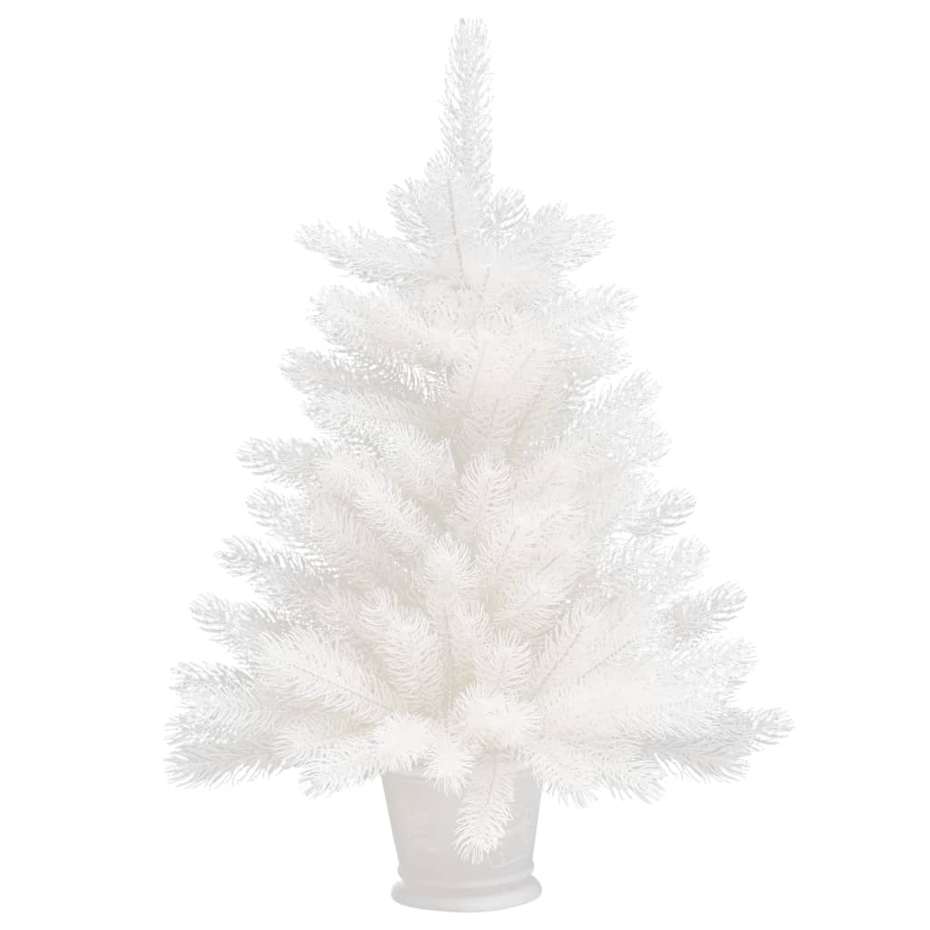 vidaXL Umelý vianočný stromček s LED biely 65 cm