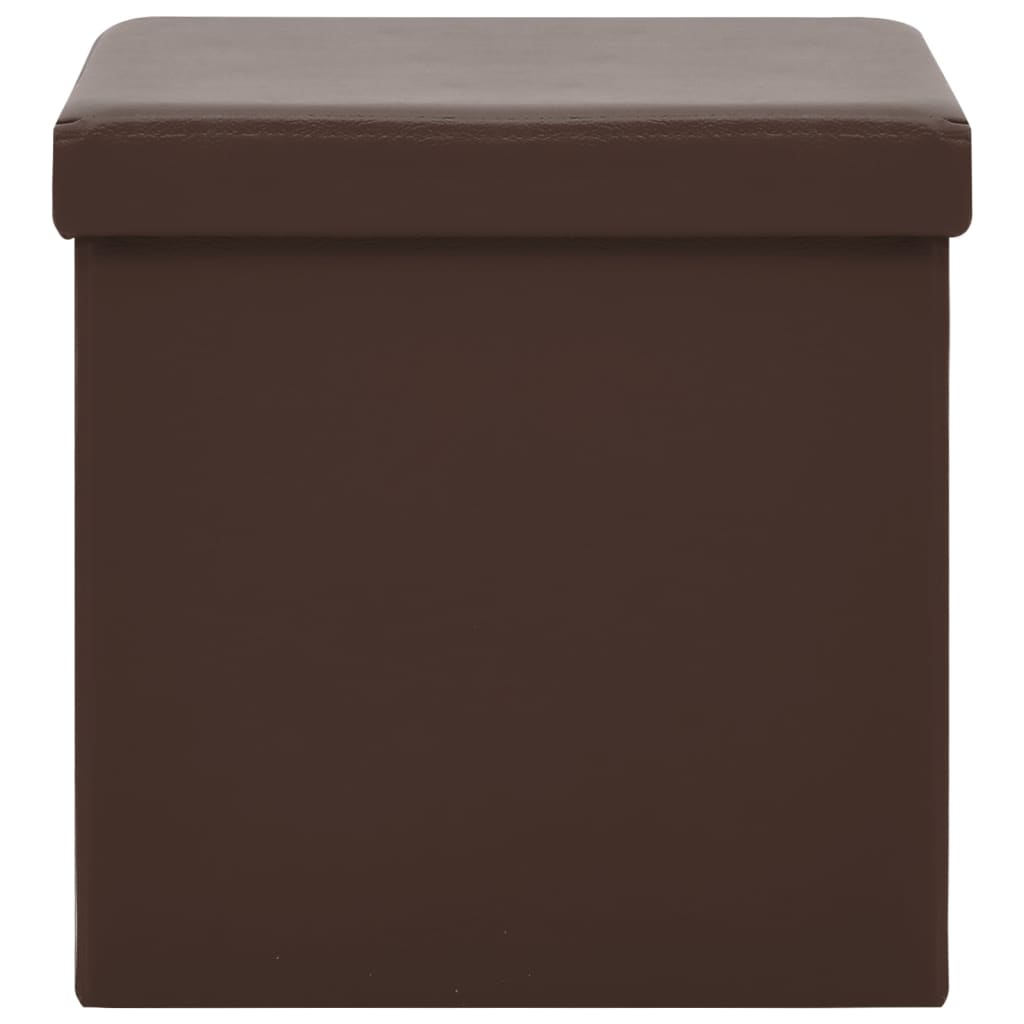 vidaXL Skladacie úložné taburetky 2 ks hnedé PVC