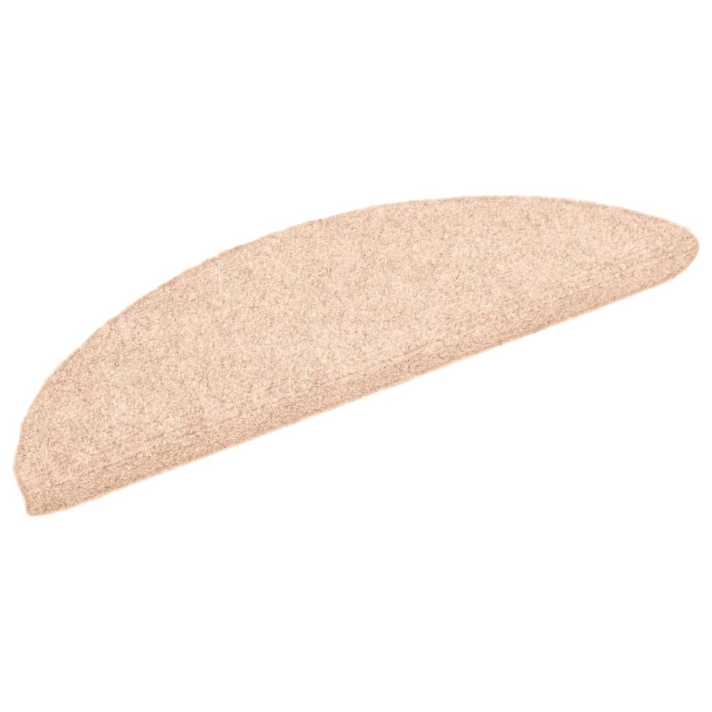 vidaXL Samolepiace nášľapy na schody, 15 ks, kobercové, 56x17x3cm, hnedé
