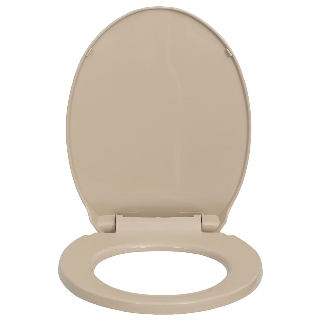 vidaXL WC sedadlo, pomalé sklápanie, rýchloupínacie, béžové, oválne