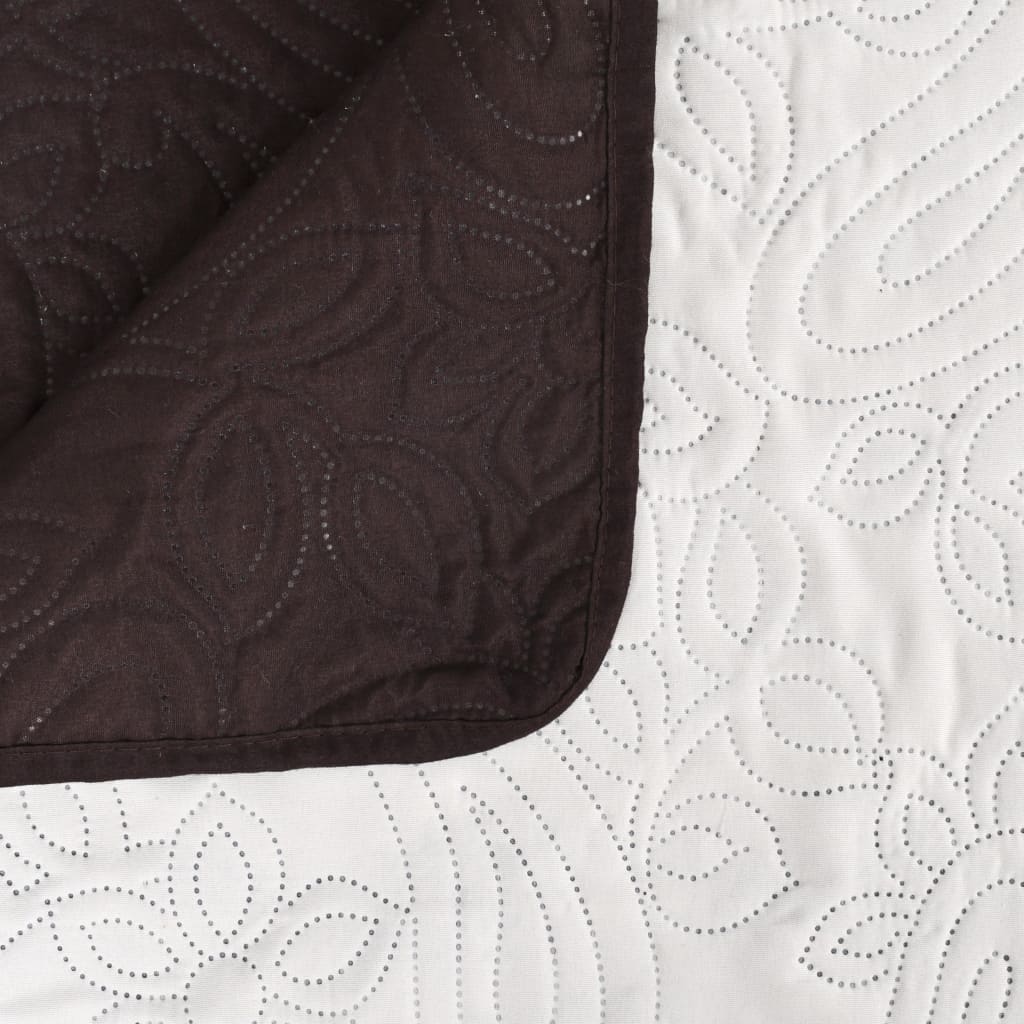 vidaXL Obojstranná posteľná prikrývka, 230x260 cm, krémovo-hnedá