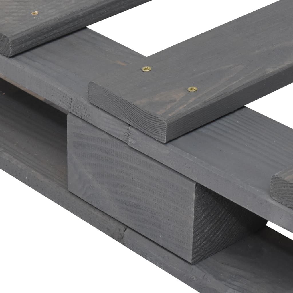 vidaXL Paletový posteľný rám sivý 120x200 cm masívne borovicové drevo