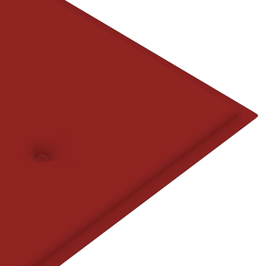vidaXL Lavička Batavia s červenou podložkou 150 cm tíkový masív