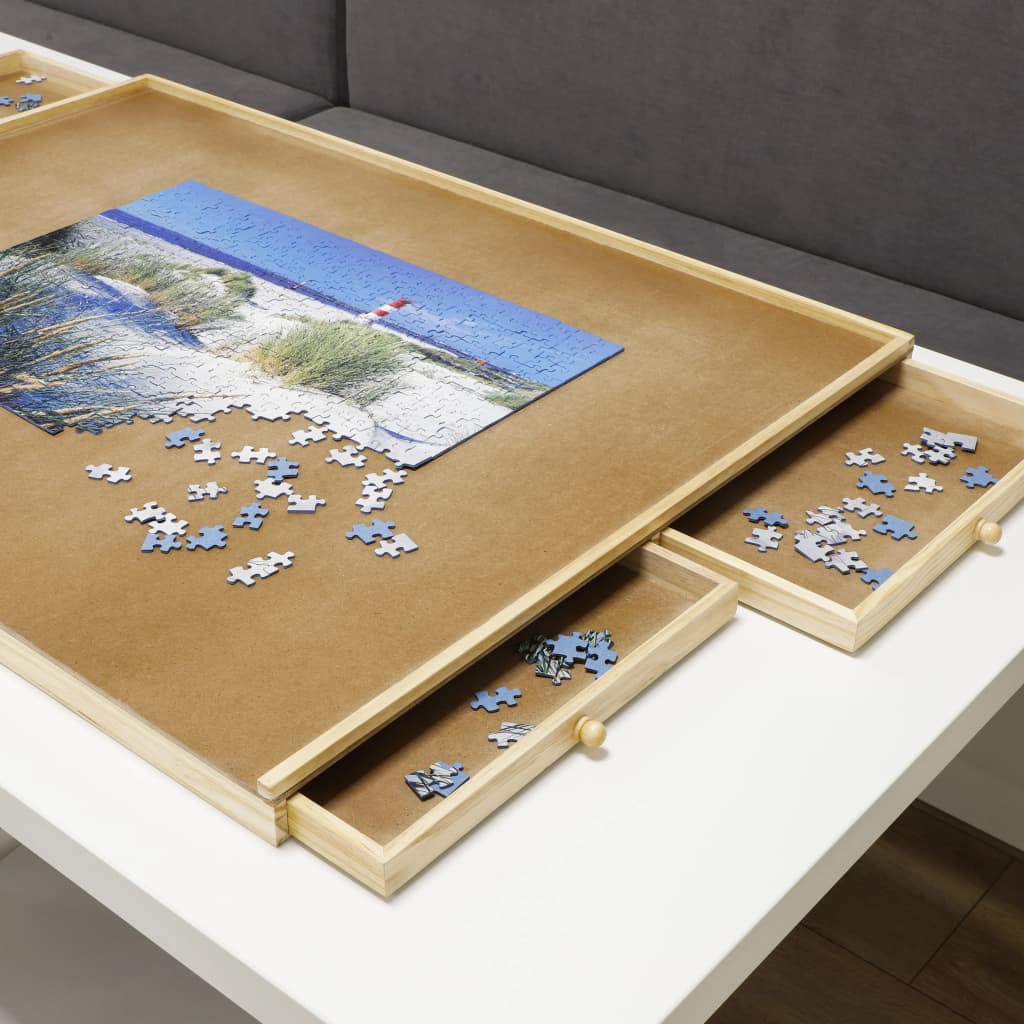 HI Puzzle stolík so 4 zásuvkami 76x57x4,5 cm drevo