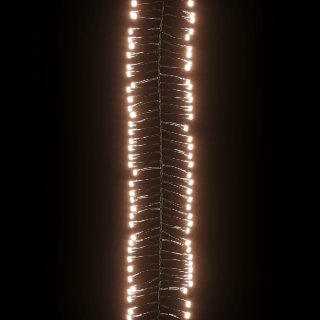 vidaXL Reťaz so zhlukmi LED, 1000 diód, teplá biela 11 m, PVC