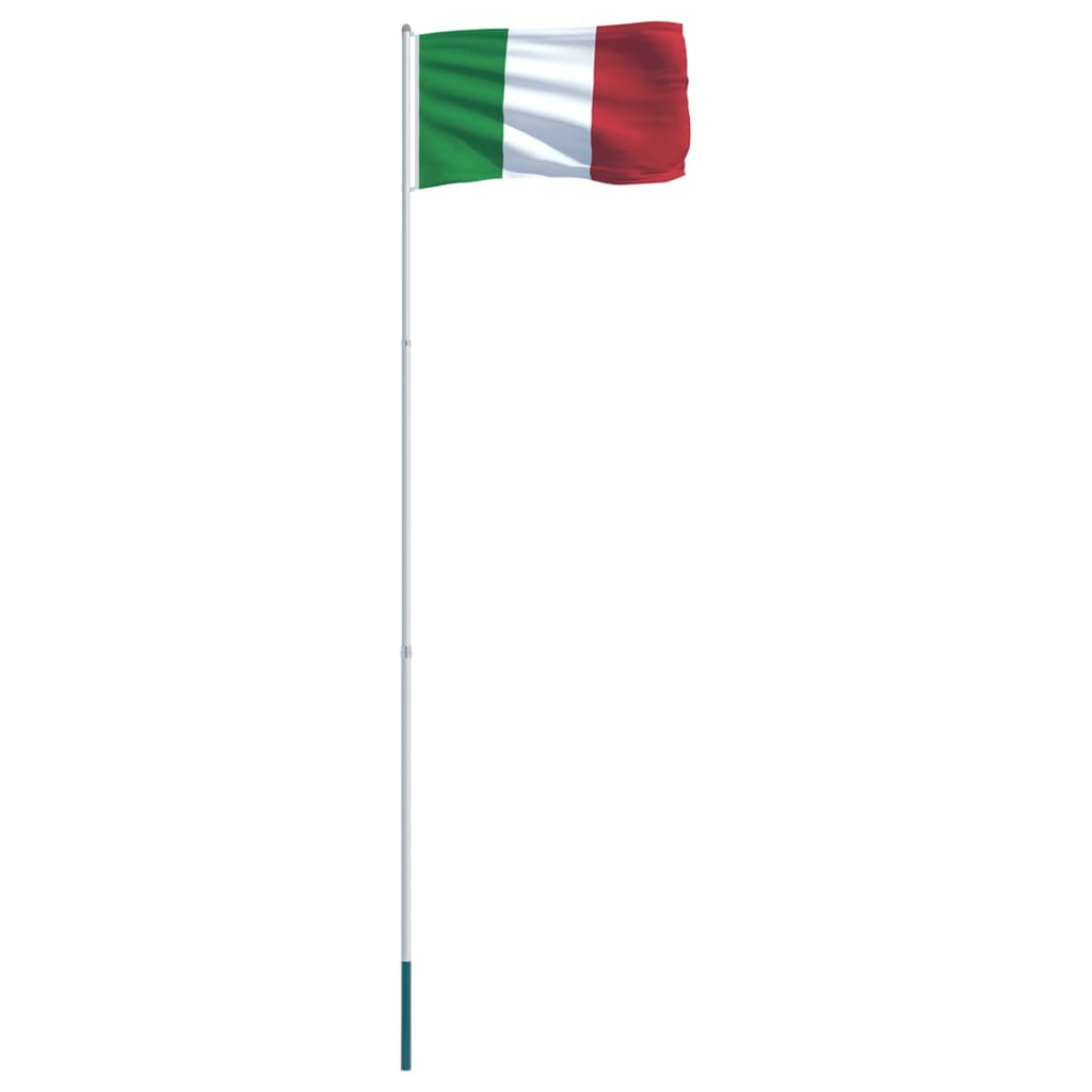 vidaXL Talianska vlajka a stĺp 4 m hliníkový