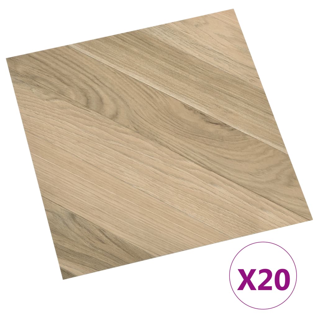 vidaXL Samolepiace podlahové dosky 20 ks PVC 1,86 m² hnedé pruhy