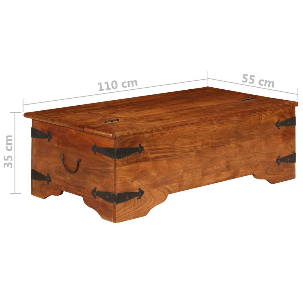 vidaXL Konferenčný stolík, akáciový masív, medový náter 110x55x35 cm