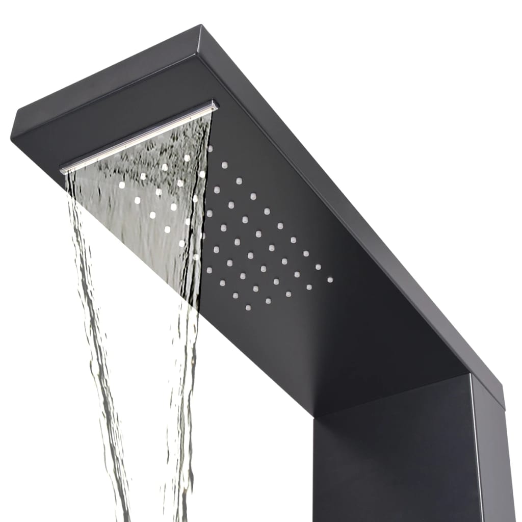 vidaXL Hliníkový sprchový panel, matný čierny