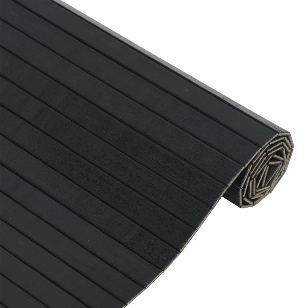 vidaXL Koberec obdĺžnikový čierny 70x300 cm bambus