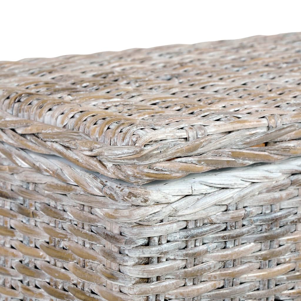 vidaXL Úložný box 120 cm biely kubu ratan a masívne mangovníkové drevo