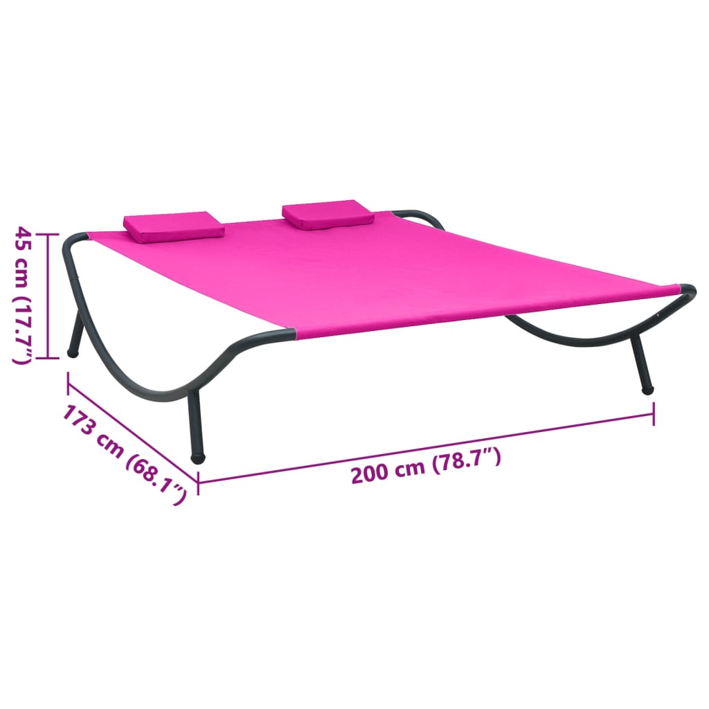 vidaXL Záhradná posteľ látka ružová