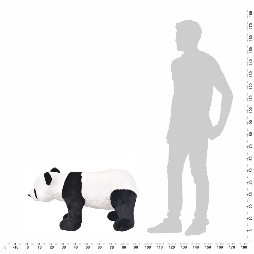 vidaXL Stojaca plyšová hračkárska panda, čierno biela XXL