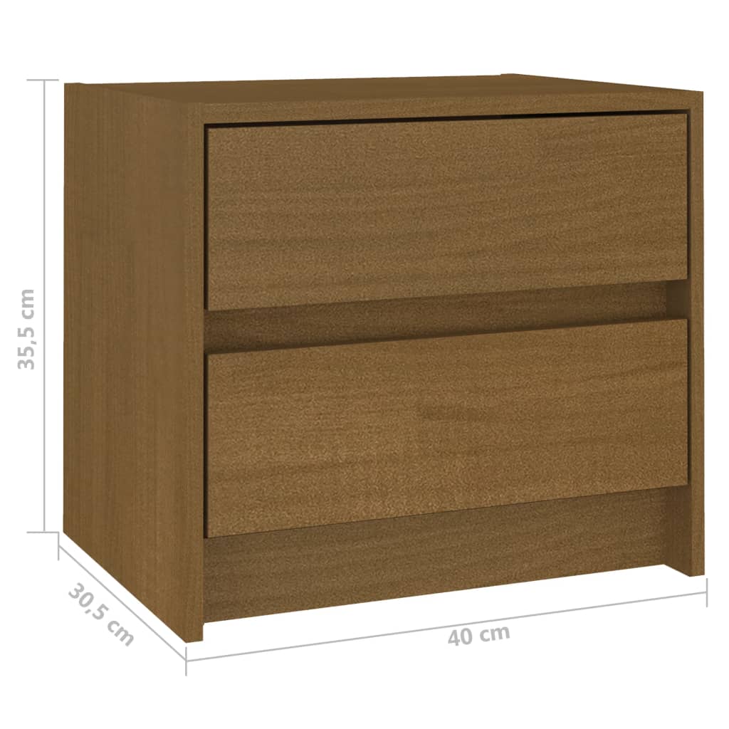 vidaXL Nočný stolík medovo-hnedý 40x30,5x35,5 cm borovicový masív
