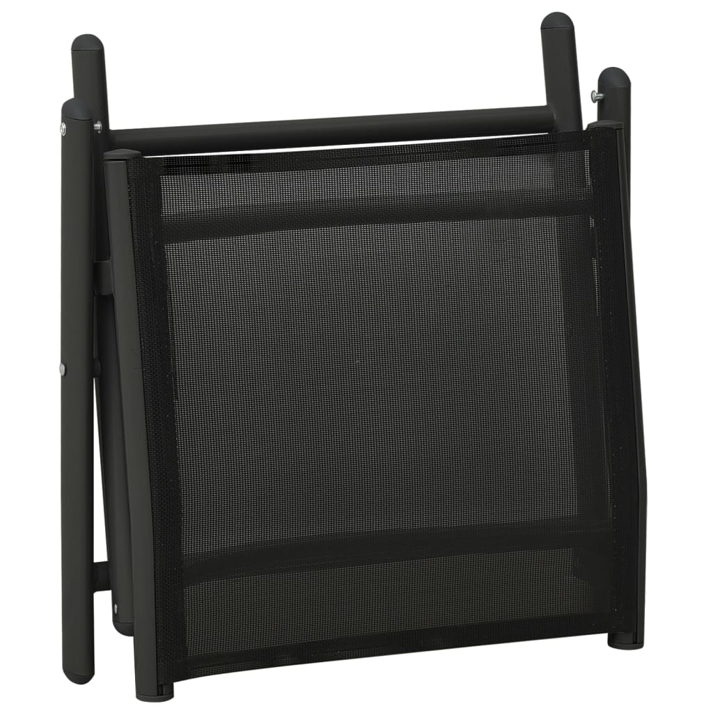 vidaXL 3-dielna záhradná sedacia súprava textilén a hliník čierna