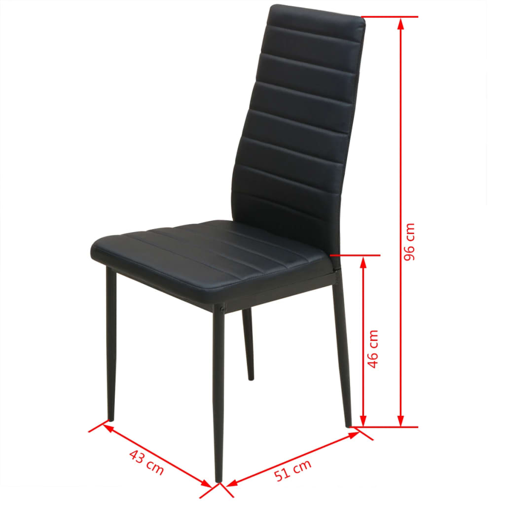 vidaXL 5-dielny set jedálenského stola a stoličiek, čierny