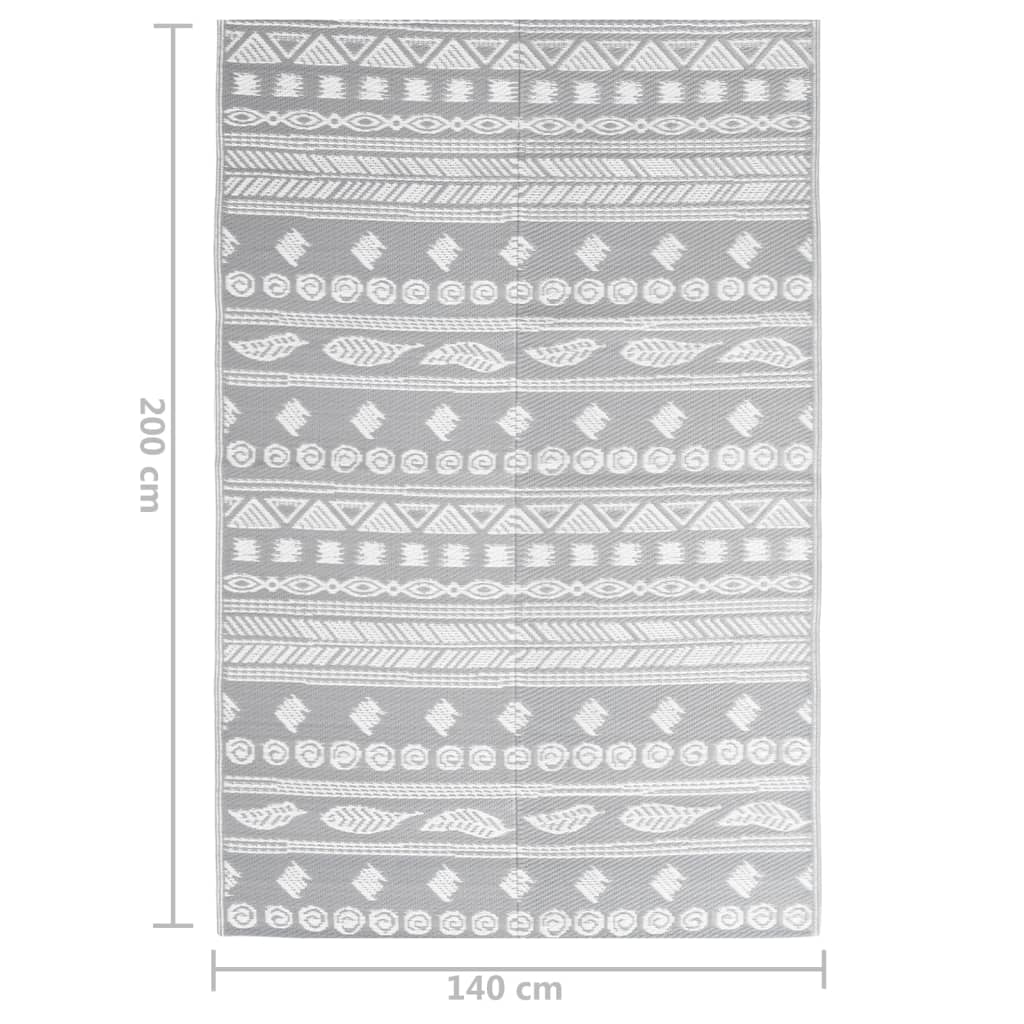 vidaXL Vonkajší koberec šedý 140x200 cm PP