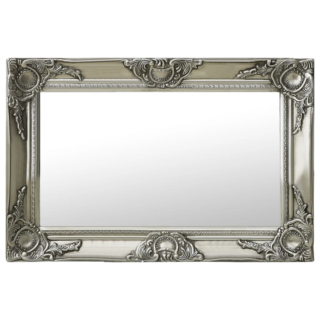 vidaXL Nástenné zrkadlo v barokovom štýle 60x40 cm strieborné