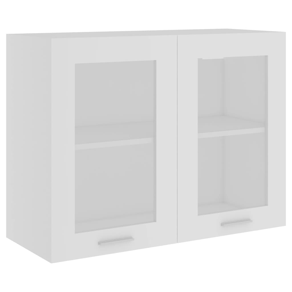 vidaXL Presklená závesná skrinka, biela 80x31x60 cm, kompozitné drevo