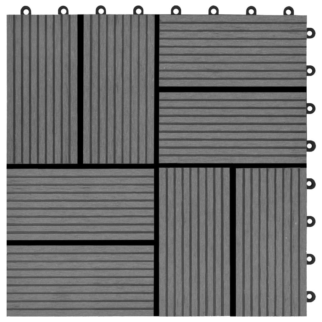 vidaXL Podlahové dlaždice z WPC 11 ks 30x30 cm 1 m2 šedé