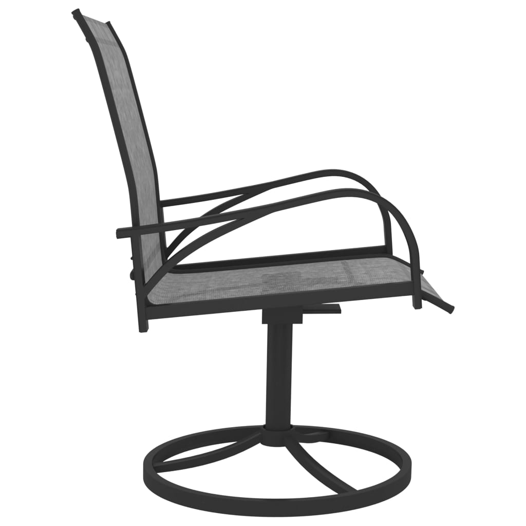 vidaXL Záhradné otočné stoličky 2 ks textilén a oceľ sivé