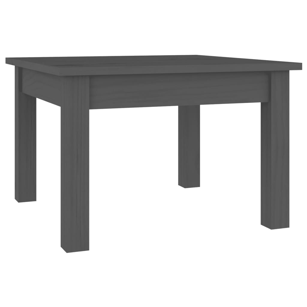 vidaXL Konferenčný stolík sivý 45x45x30 cm borovicový masív