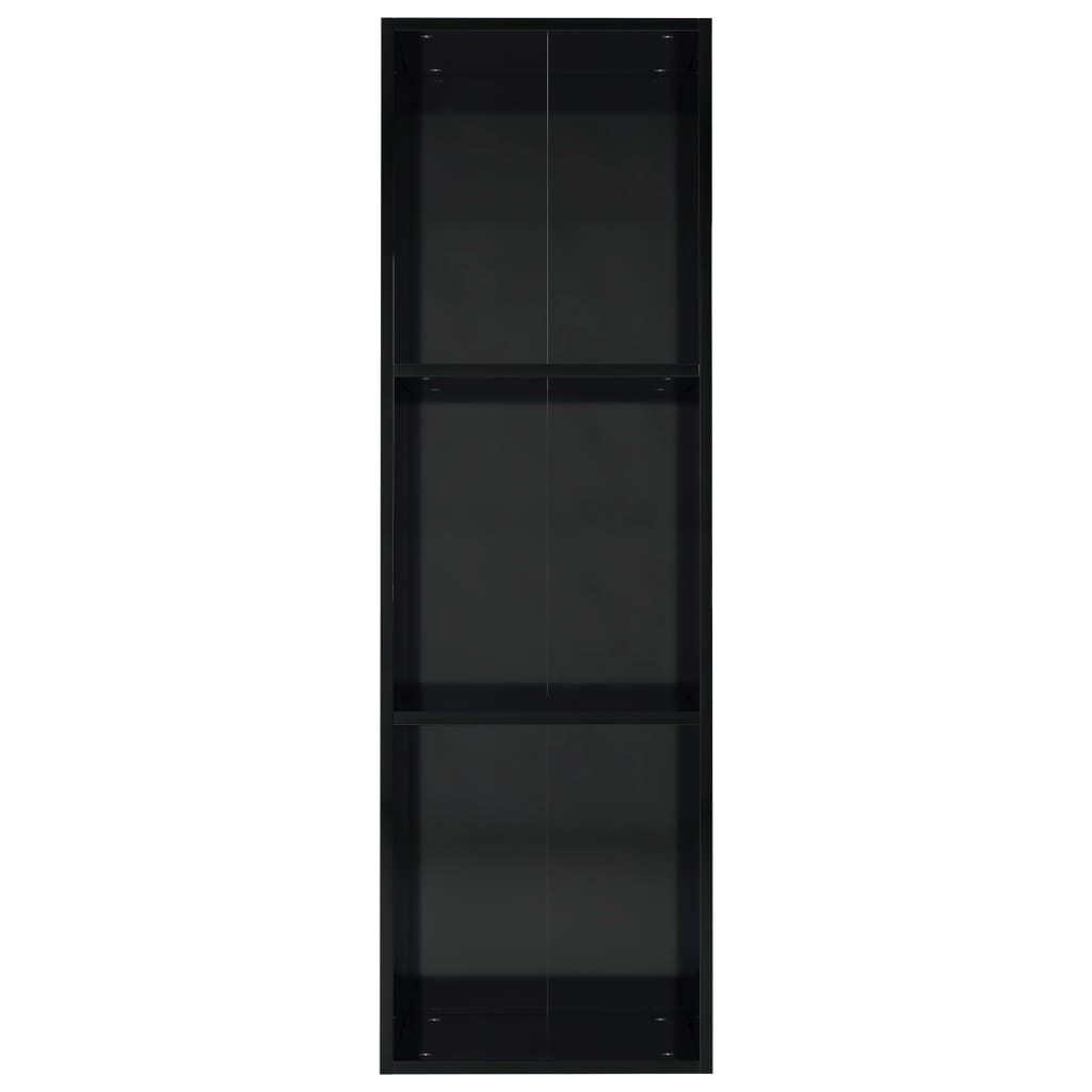 vidaXL Knižnica/TV skrinka, lesklá čierna 36x30x114cm kompozitné drevo
