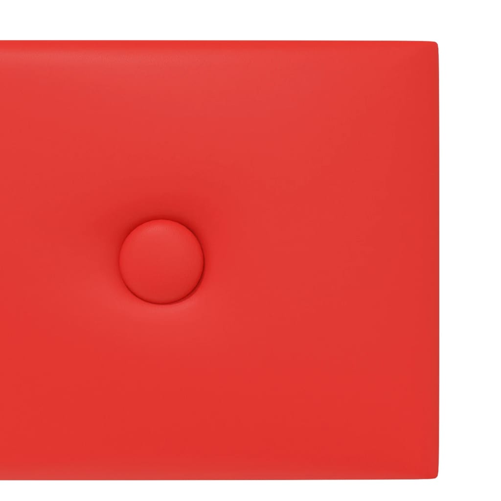 vidaXL Nástenné panely 12 ks červené 90x15 cm umelá koža 1,62 m²