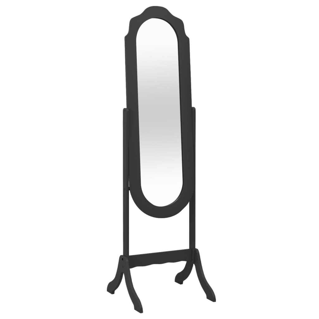 vidaXL Samostatne stojace zrkadlo čierne 46x48x164 cm