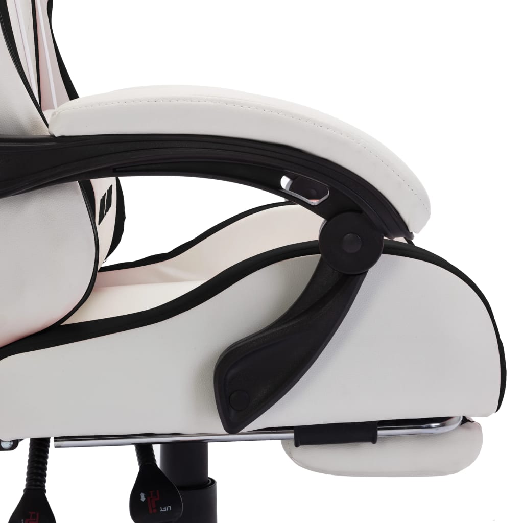 vidaXL Herná stolička s RGB LED svetlami čierno-biela umelá koža