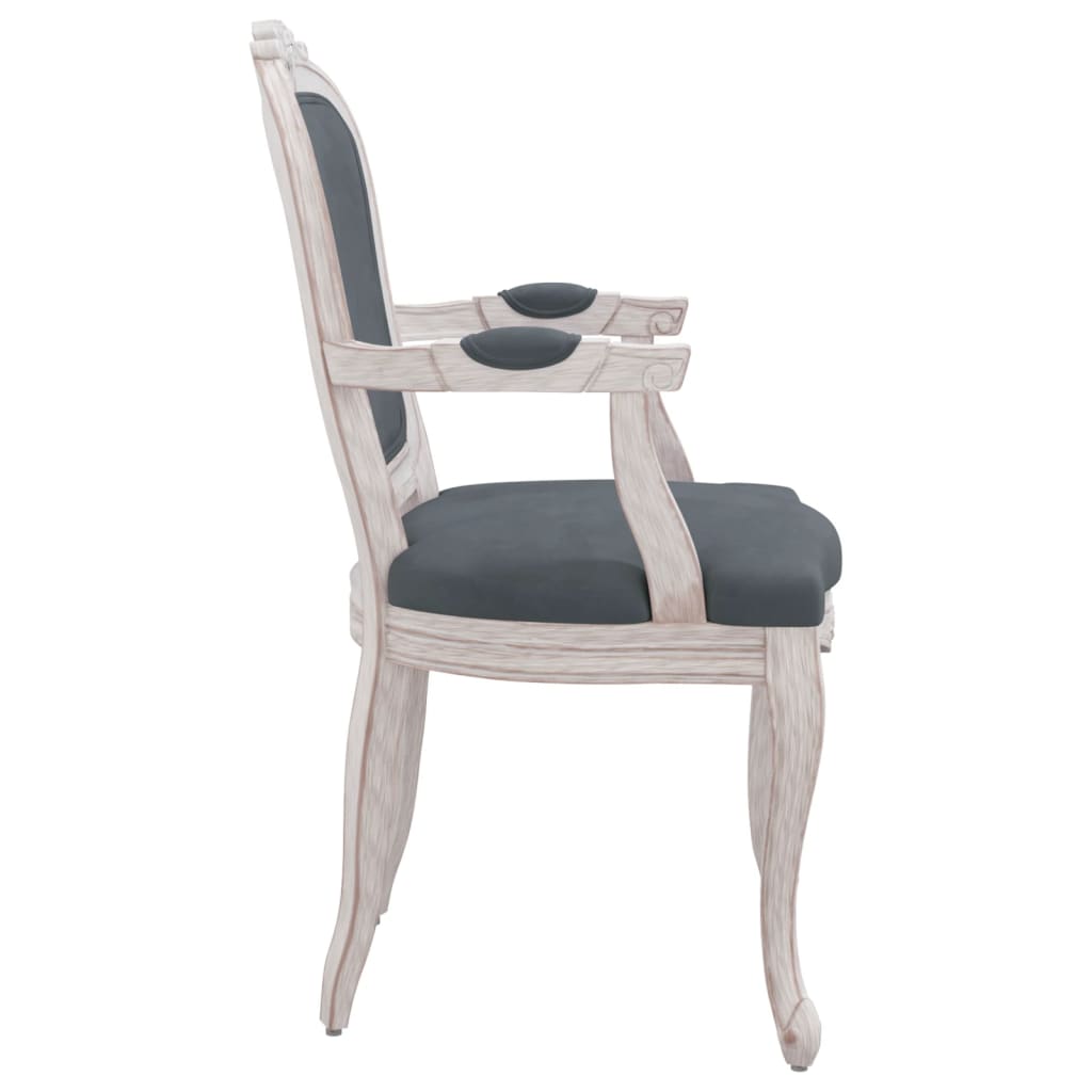 vidaXL Jedálenské stoličky 2 ks tmavosivé 62x59,5x100,5 cm zamat