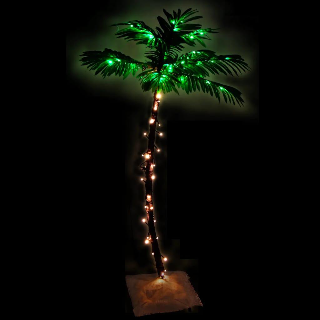 vidaXL LED strom s dizajnom palmy 72 teplých bielych LED 120 cm