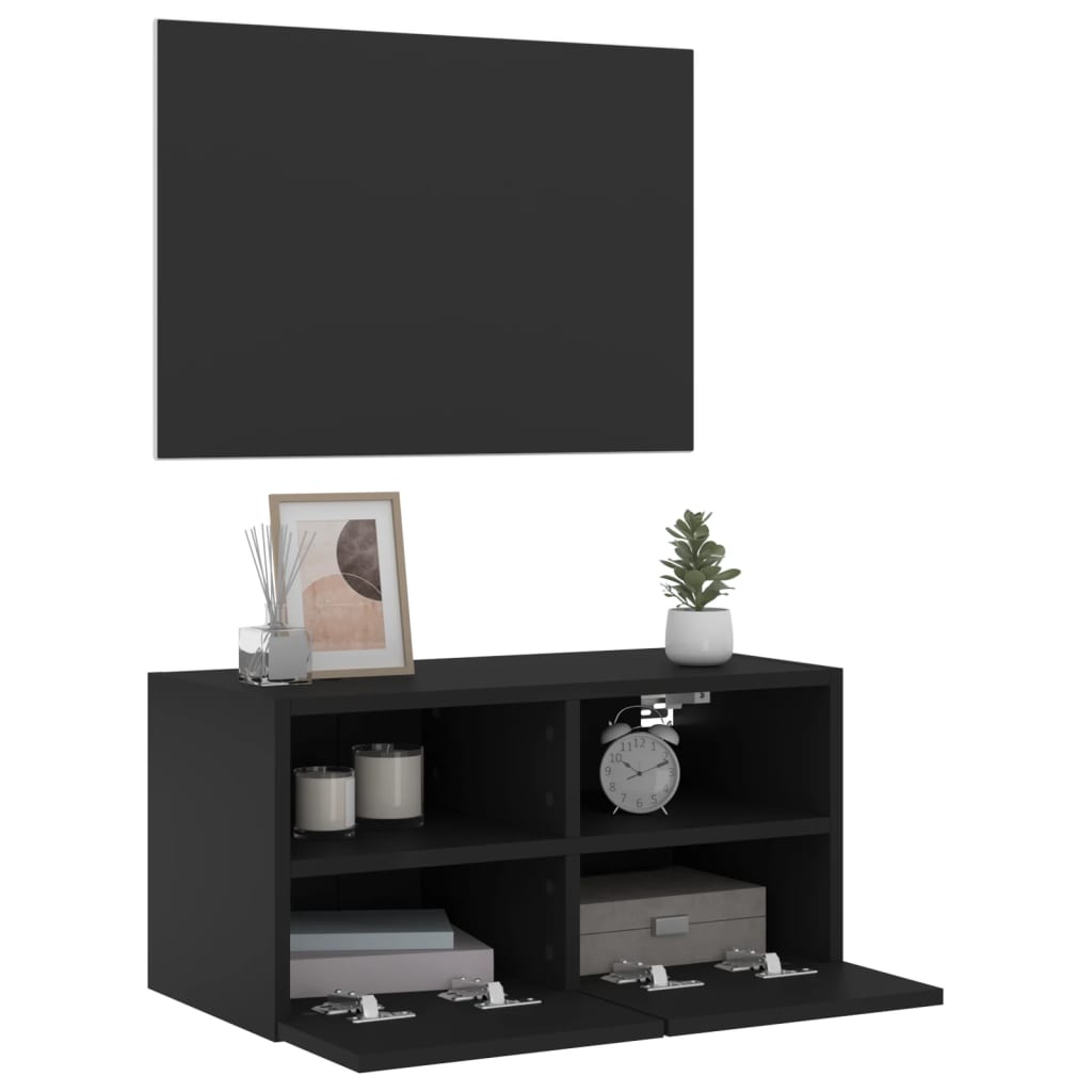 vidaXL TV nástenná skrinka čierna 60x30x30 cm kompozitné drevo