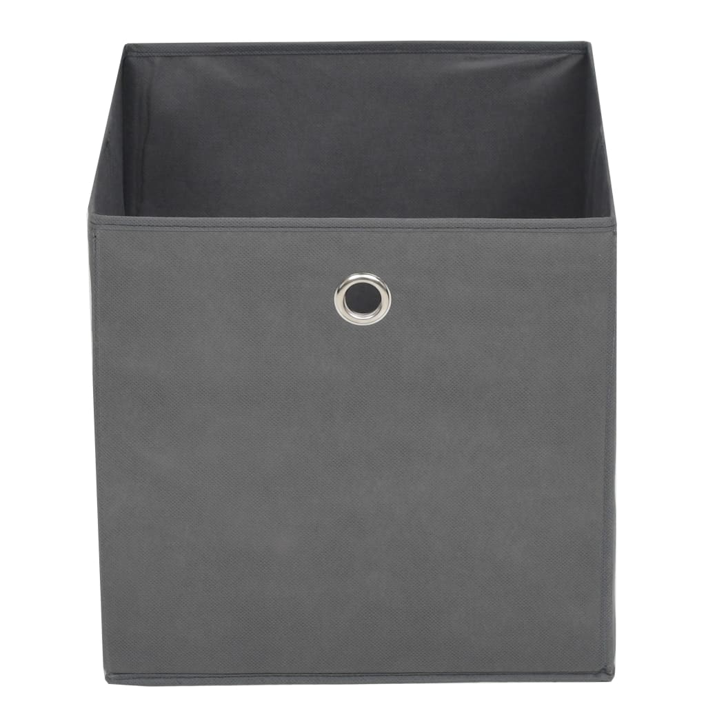 vidaXL Úložné boxy, 4 ks, netkaná textília, 32x32x32 cm, sivé