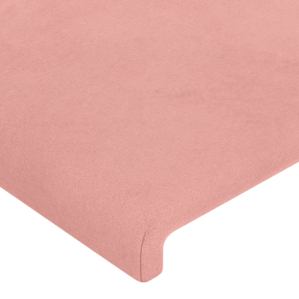vidaXL Čelo postele s LED ružové 163x16x118/128 cm zamat