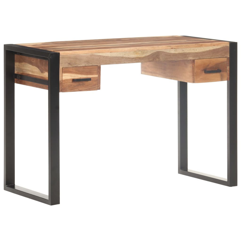 vidaXL Stôl 110x50x76 cm masívne drevo so sheeshamovou povrchovou úpravou
