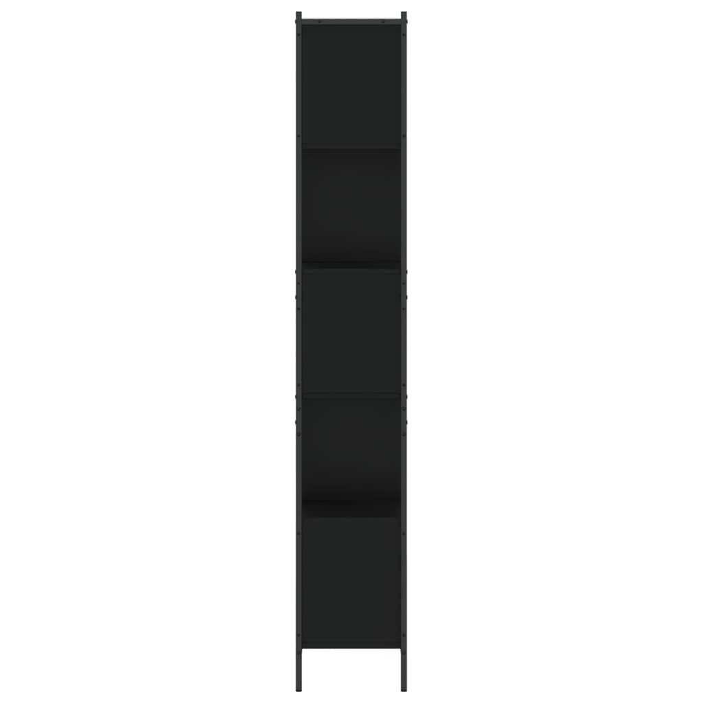 vidaXL Knižnica čierna 72x28x172 cm kompozitné drevo