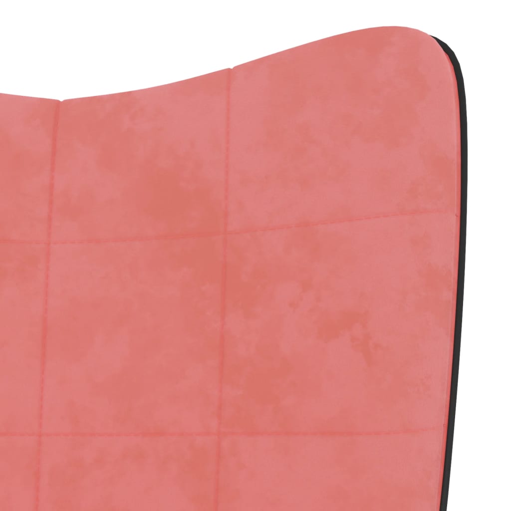vidaXL Relaxačné kreslo ružové zamat a PVC