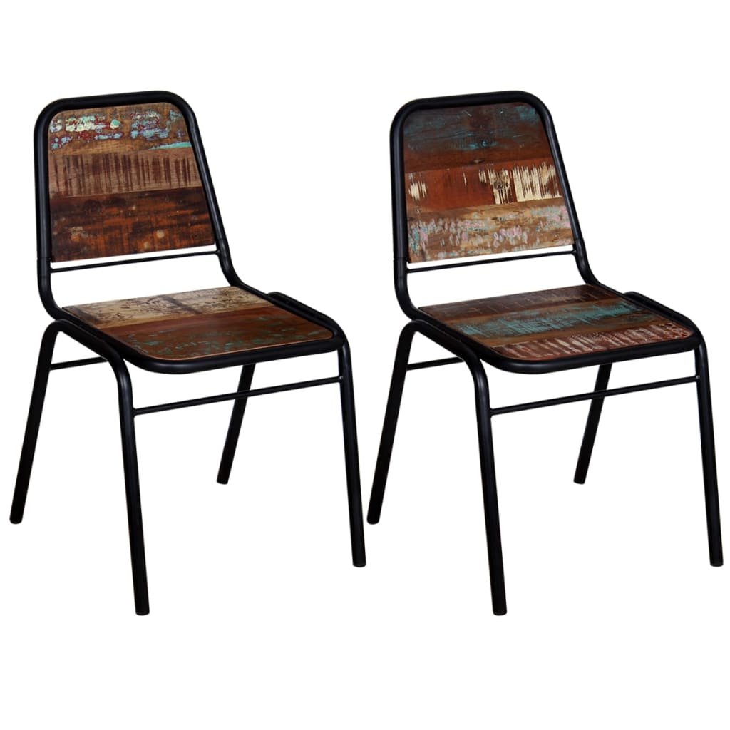 vidaXL Jedálenské stoličky 2 ks, recyklovaný masív
