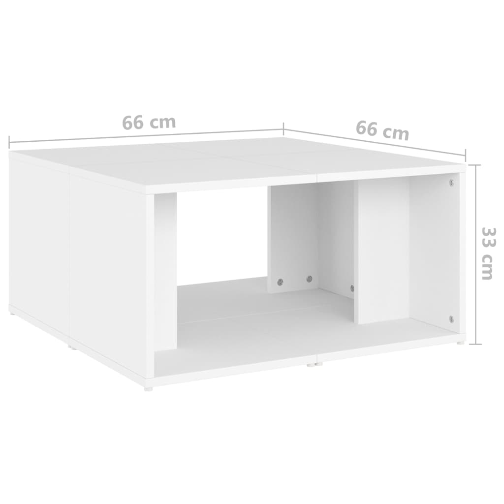 vidaXL Konferenčné stolíky 4 ks biele 33x33x33 cm drevotrieska