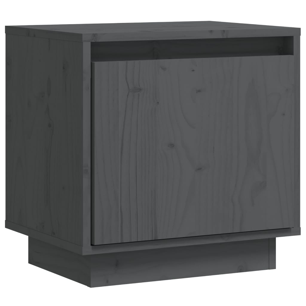 vidaXL Nočný stolík sivý 40x30x40 cm masívne borovicové drevo